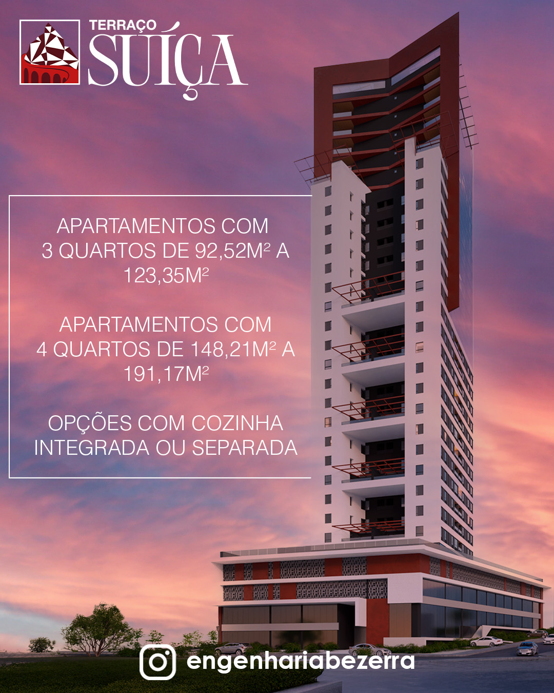 Terraço Suíça: apartamentos de 3 e 4 quartos em Caruaru